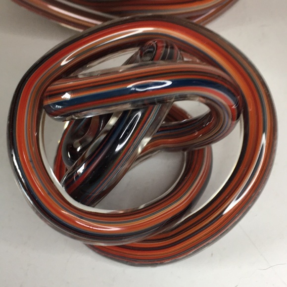 Set Of 3 Vintage Murano Hand Blown Infinity Knot Glass Accents - Picture 3 of 5